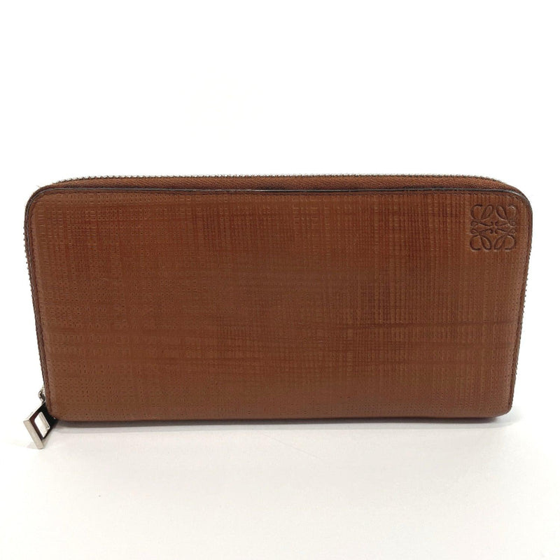 LOEWE purse Zip Around leather Brown unisex Used - JP-BRANDS.com