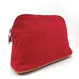 HERMES Pouch Bolide type Cosmetics Pouch Cotton canvas Red Women Used - JP-BRANDS.com