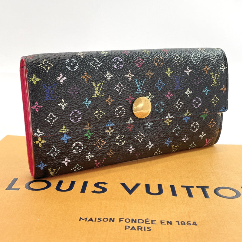 LOUIS VUITTON purse M93747 Portefeiulle Sarah Monogram multicolor Black Women Used