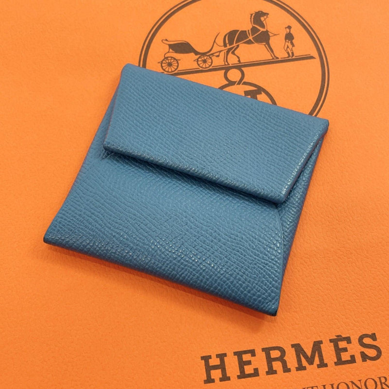 HERMES coin purse Bastia Epsom blue CCarved seal Women Used - JP-BRANDS.com