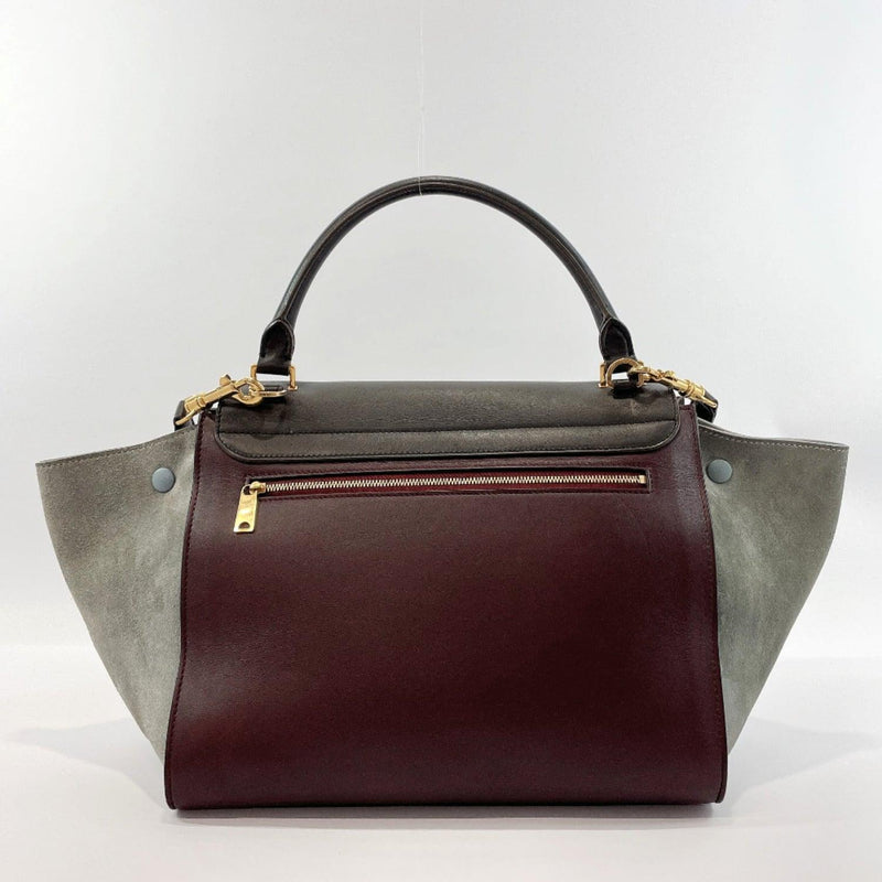 CELINE Handbag Trapeze 2way leather/Suede Brown Women Used - JP-BRANDS.com