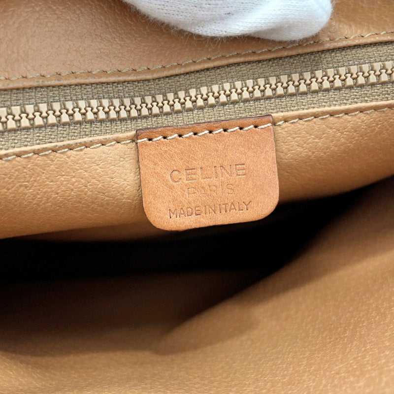 CELINE Handbag M91 Macadam Mini Boston vintage PVC beige Brown Women U –