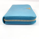 PRADA purse Round zip Safiano leather blue Women Used