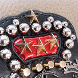 Christian Louboutin purse Panettone emblem Studs leather khaki Black Women Used - JP-BRANDS.com