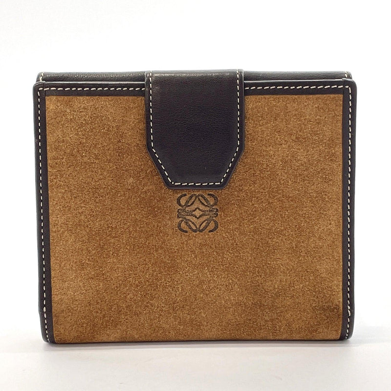 LOEWE wallet L22 Suede/leather Brown Women Used - JP-BRANDS.com