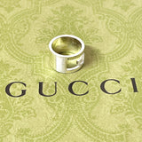 GUCCI Ring Branded G wide ring Silver925 #12(JP Size) Silver unisex Used