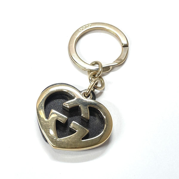 GUCCI key ring Interlocking heart metal/leather gold gold Women Used - JP-BRANDS.com