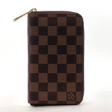 LOUIS VUITTON purse N60028 Zippy Compact Wallet Damier canvas Brown mens Used