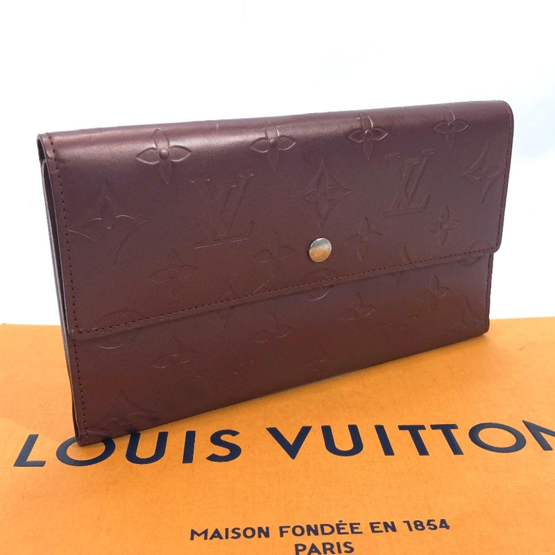 LOUIS VUITTON purse M65106 Porte Tresor International Monogram mat wine-red Women Used - JP-BRANDS.com