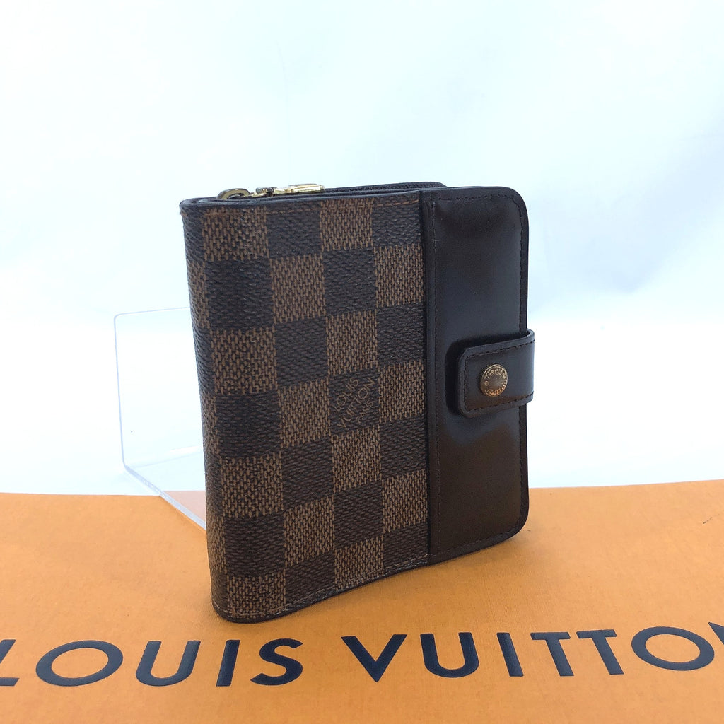 LOUIS VUITTON Compact Zip Bifold Used Wallet Damier Brown N61668