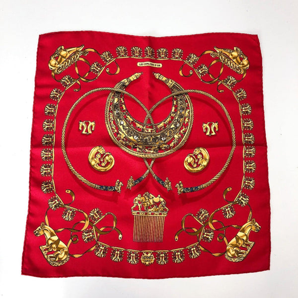 HERMES scarf Petit Carre Pocket chief silk Red Women Used - JP-BRANDS.com