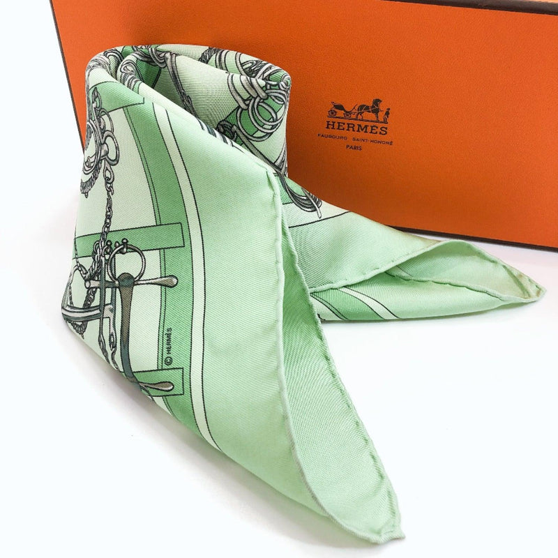 HERMES scarf Petit Carre Pocket chief silk green Women Used - JP-BRANDS.com