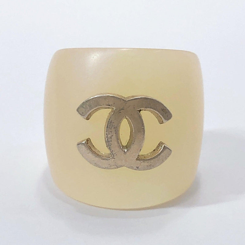 CHANEL Ring COCO Mark Synthetic resin 10-13 white Women Used - JP-BRANDS.com