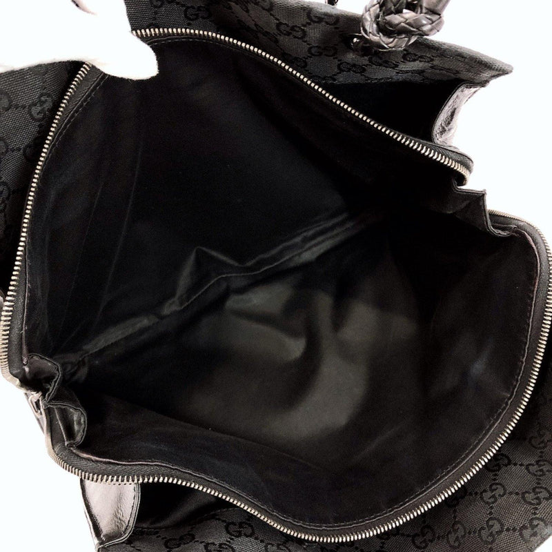 GUCCI Tote Bag 109140 Intrecciato GG canvas/leather black Women