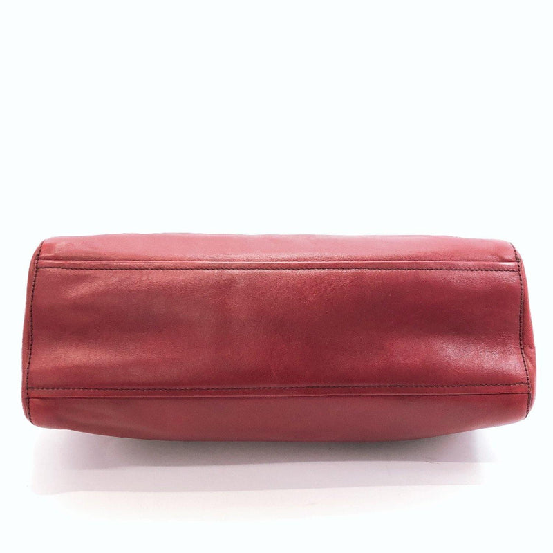 PRADA Handbag leather Red Silver Women Used - JP-BRANDS.com