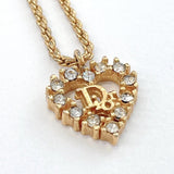 Christian Dior Necklace heart metal/Rhinestone gold Women Used - JP-BRANDS.com