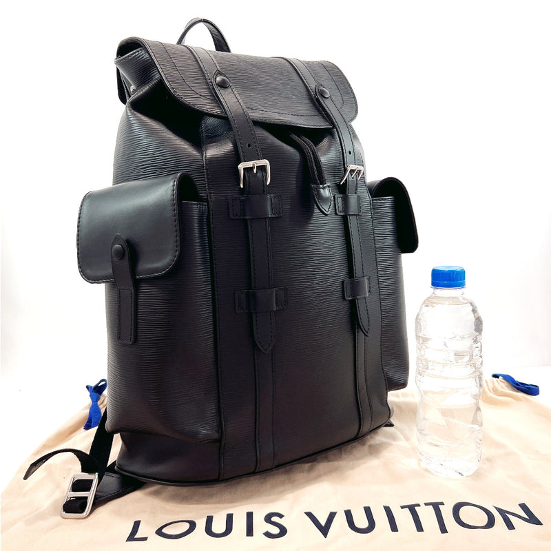 Christopher backpack leather bag Louis Vuitton Silver in Leather