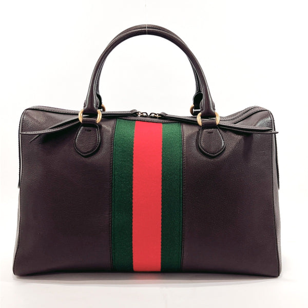 GUCCI Handbag 409022 Sherry line leather Brown Women Used
