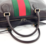 GUCCI Handbag 409022 Sherry line leather Brown Women Used
