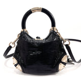 GUCCI Handbag 197051 indy tassel 2WAY leather Black Women Used