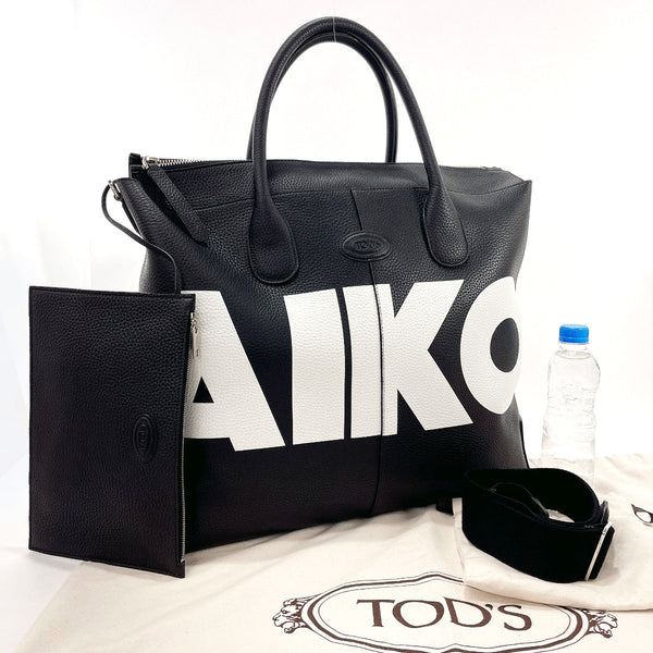 TOD’S Tote Bag DI BAG WEEKEND Travel bag leather Black Women Used