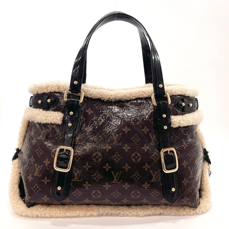 LOUIS VUITTON Shearling bag speedy Limited Edition Black Leather