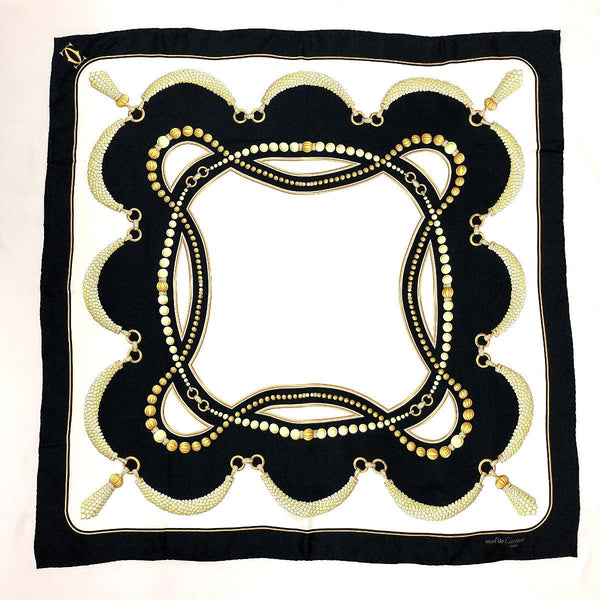 CARTIER scarf silk Black Black Women Used - JP-BRANDS.com