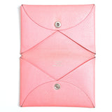 HERMES Card Case Calvi Epsom pink pink □RCarved seal Women Used