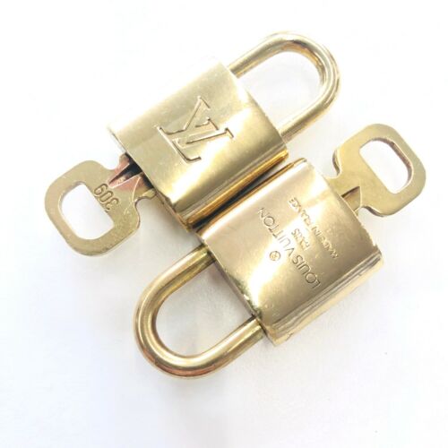 AUTHENTIC LOUIS VUITTON Silver Padlock Key Cadena [Polished] [USED